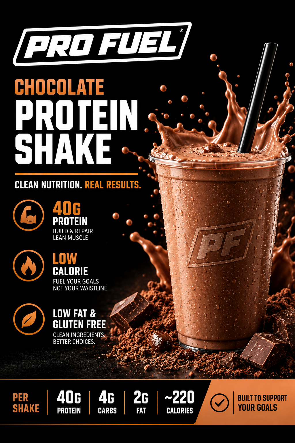 Pro Fuel chocolate protein shake, 40g protein